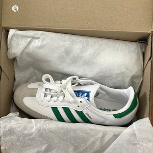 Adidas Samba White and Green Sneakers